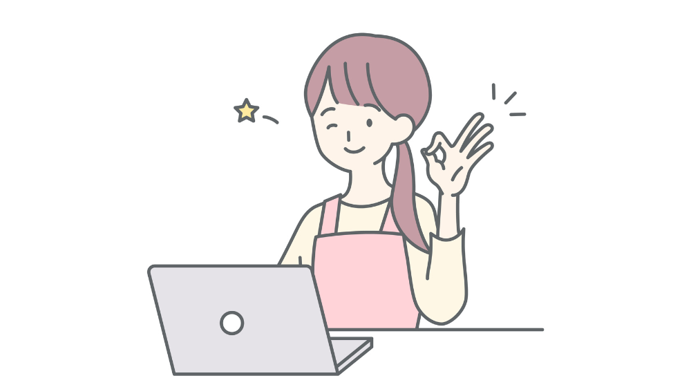 ゴールデンタイムを活用して在宅ワークのコツを実践する主婦のイラスト