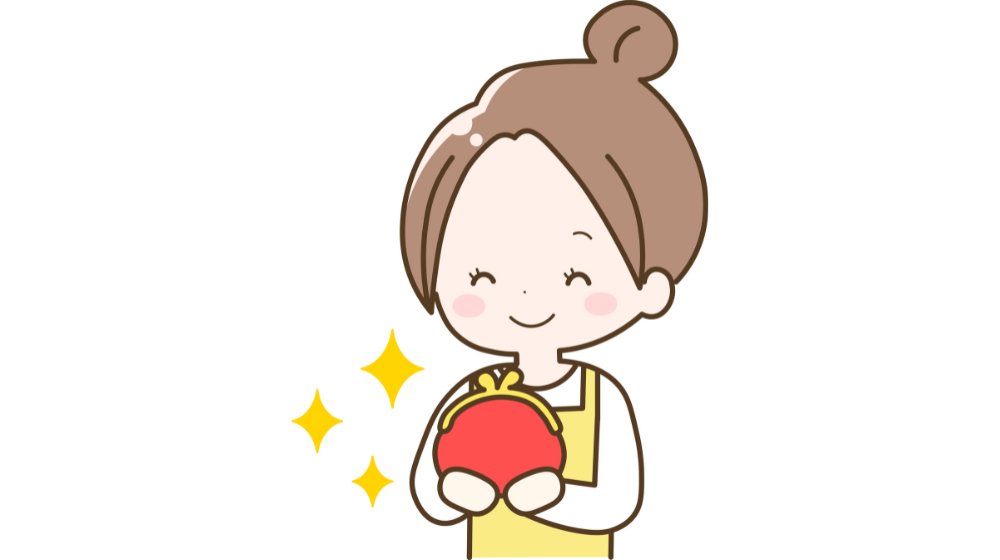 収入が増えて喜ぶママのイラスト