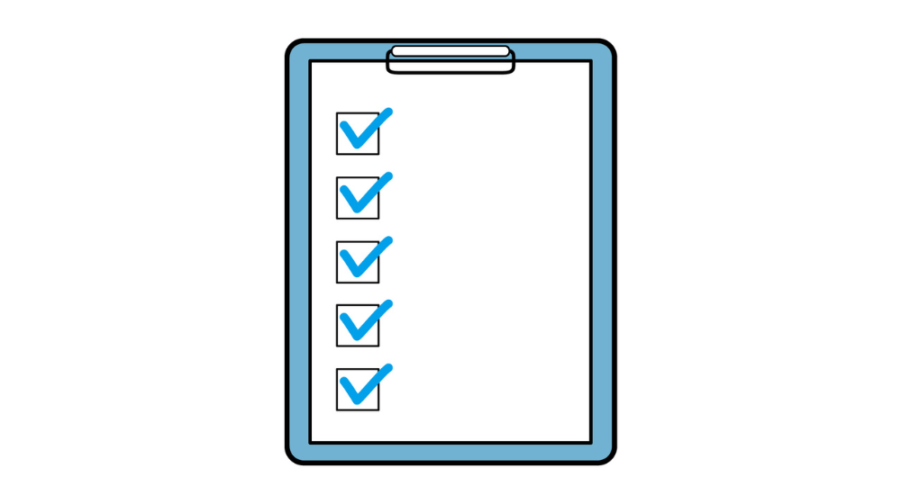 チェックリストが書かれたボードのイラスト