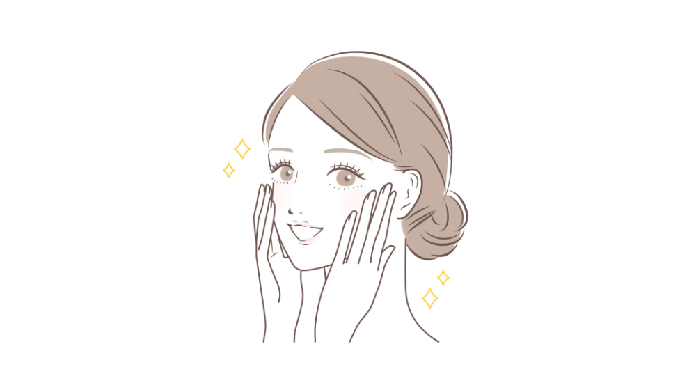 スキンケア替えて喜んでいる女性