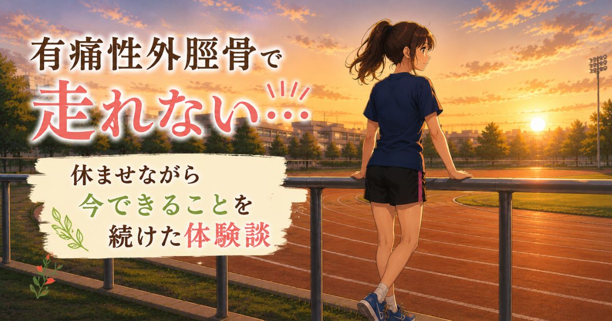 有痛性外脛骨で練習を休みながらも、今できることに取り組んだ中学生陸上部の娘の体験談イメージ